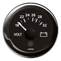 VDO ViewLine Voltmeter 18-32V Black 52 mm gauge